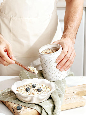 Getstar crackle glaze kitchen jars add timeless style to counters.
