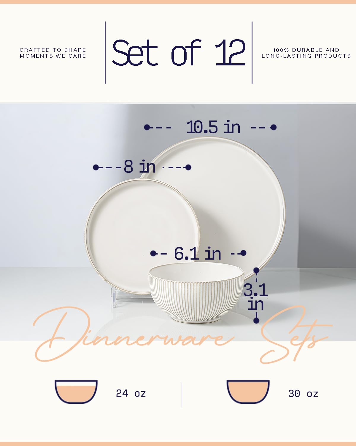Getstar embossed earthy-patterned dinnerware adds vintage charm to table settings.