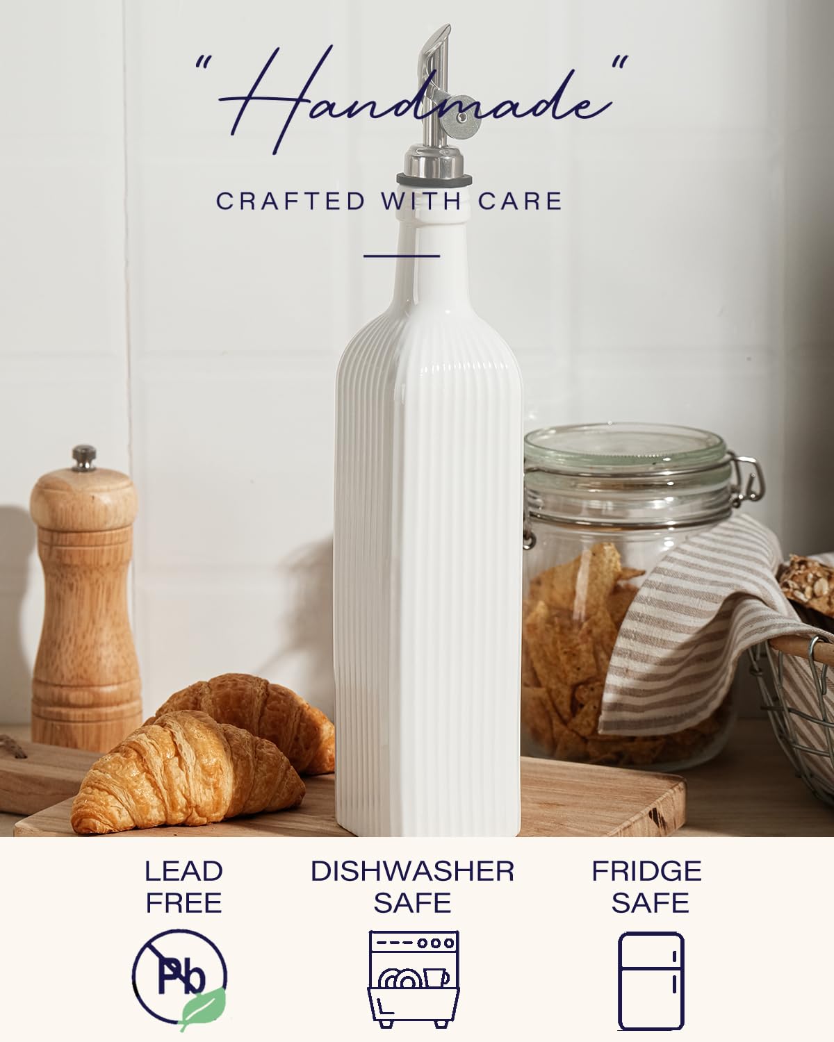 getstar ceramic bottle blends with decor while supporting controlled pouring