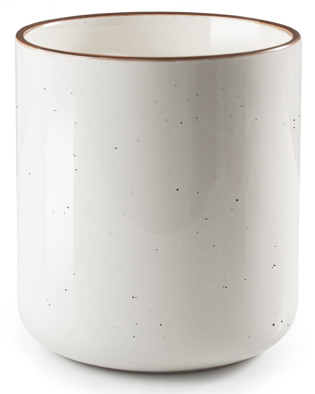 Getstar ceramic utensil holder with decorative dots keeps counter utensils organized and accessible.