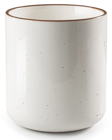 Getstar ceramic utensil holder with decorative dots keeps counter utensils organized and accessible.