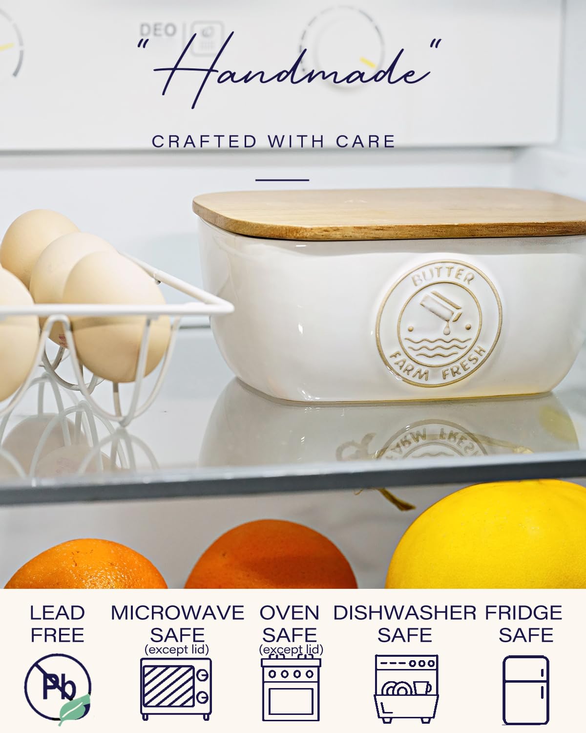 Getstar large butter keeper 6.5x4 offers generous capacity for sticks