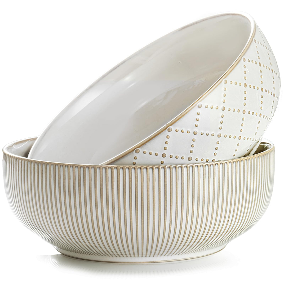 Getstar large serving bowls with 9.5-inch diameter, ideal for sharing salads.