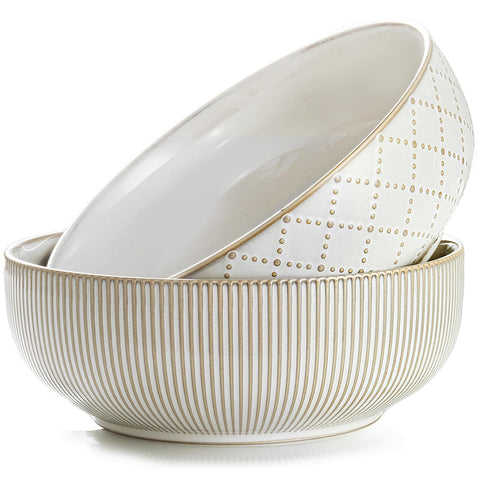 Getstar large serving bowls with 9.5-inch diameter, ideal for sharing salads.