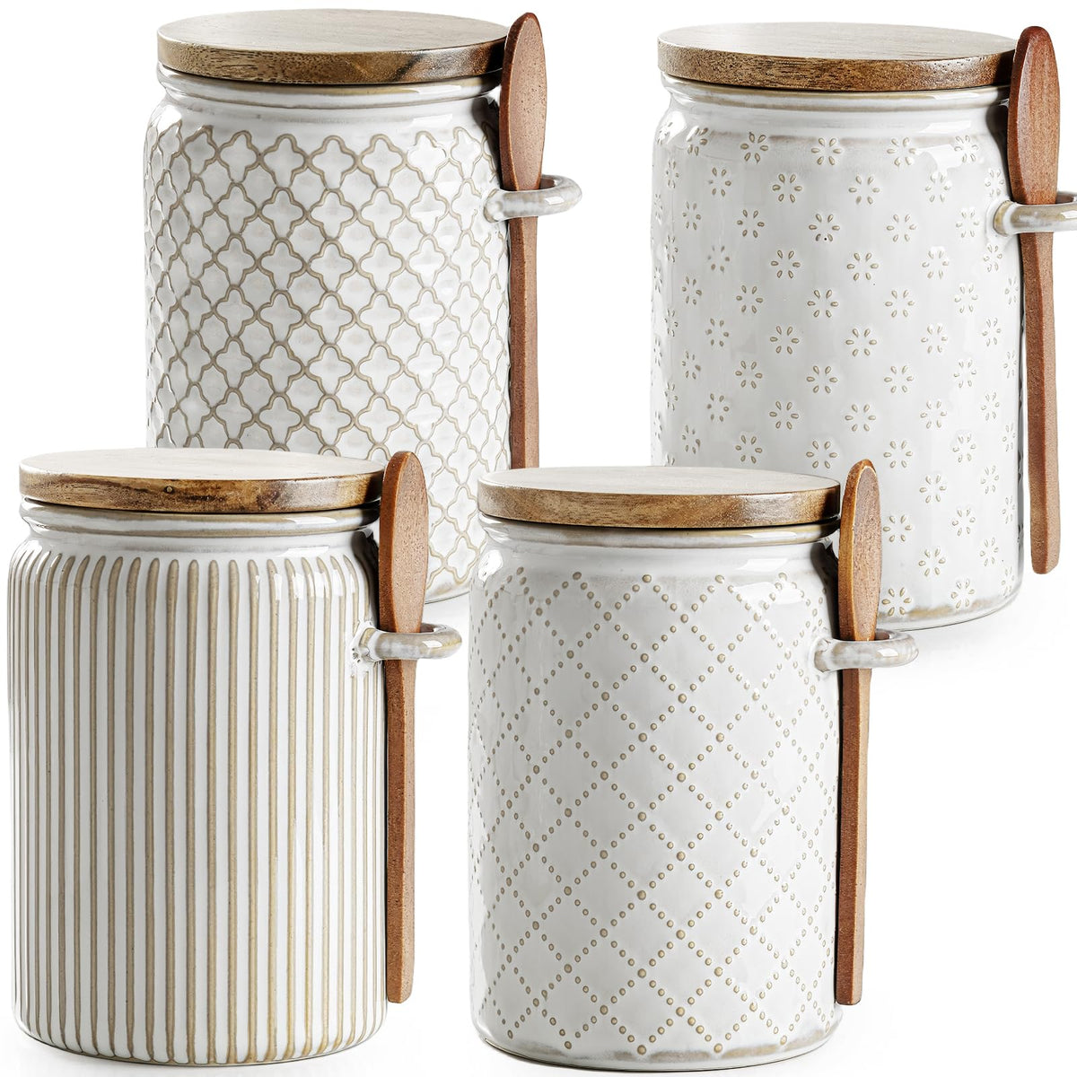 Getstar small canisters set with coffee, sugar, and tea to preserve aroma and convenience.