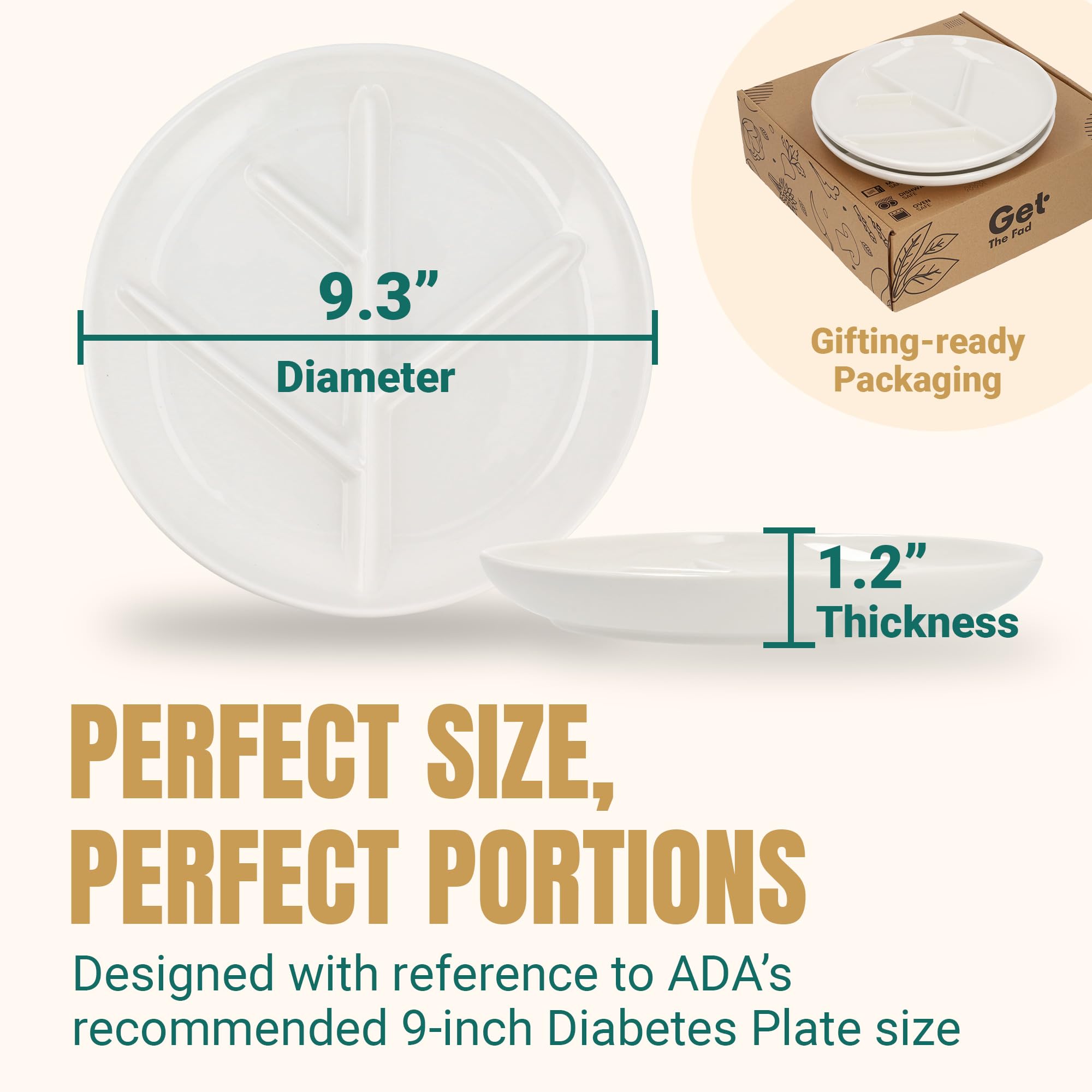 9.3-inch diameter GetTheFad plate shown with ample portions