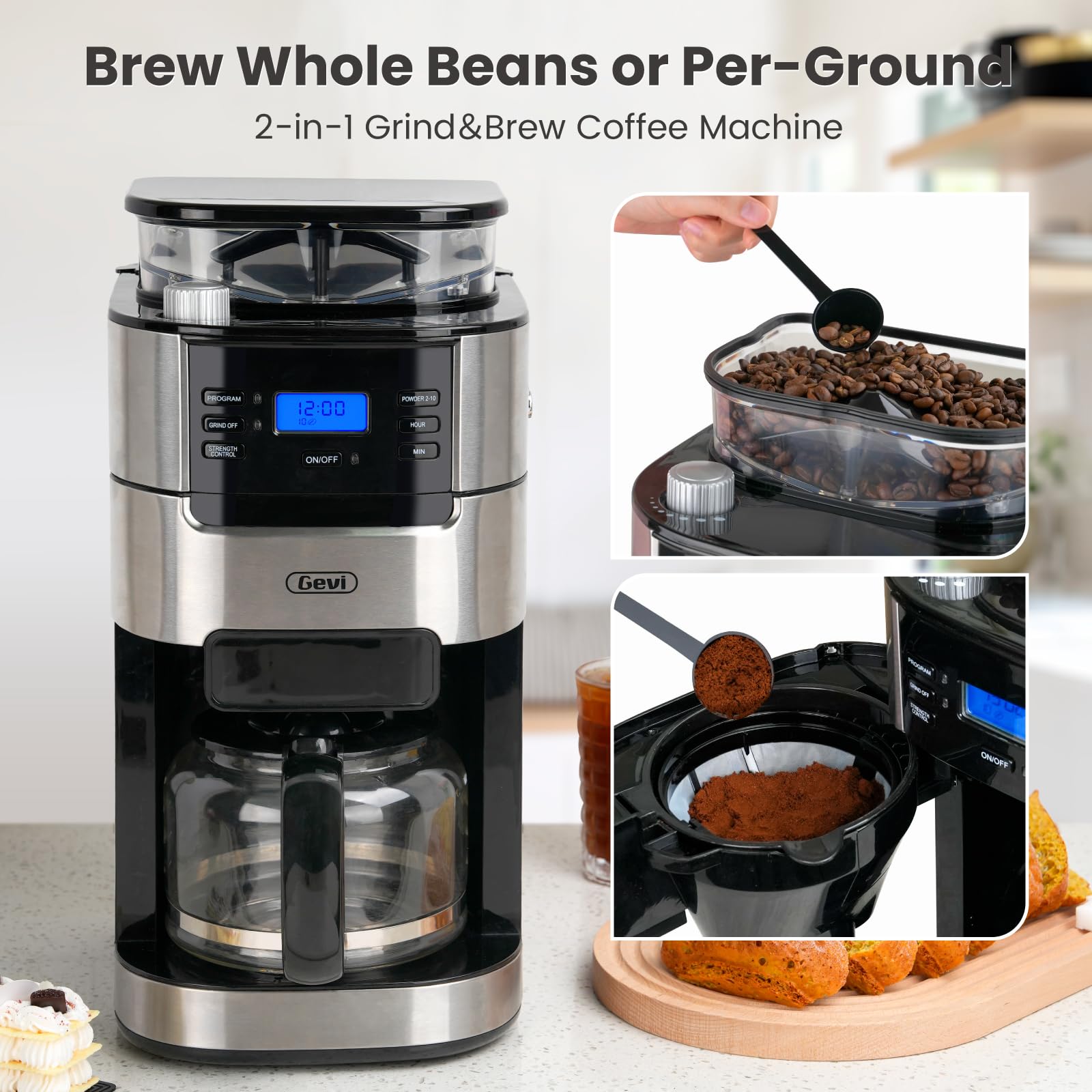 Gevi programmable timer for convenient, scheduled brewing at dawn.