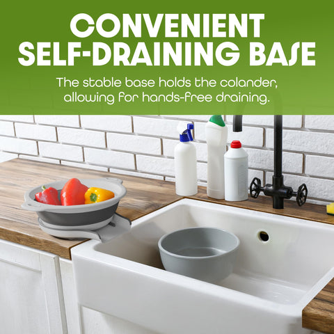Gevoli draining base with grooved, slip-resistant surface provides stable, safe drainage.