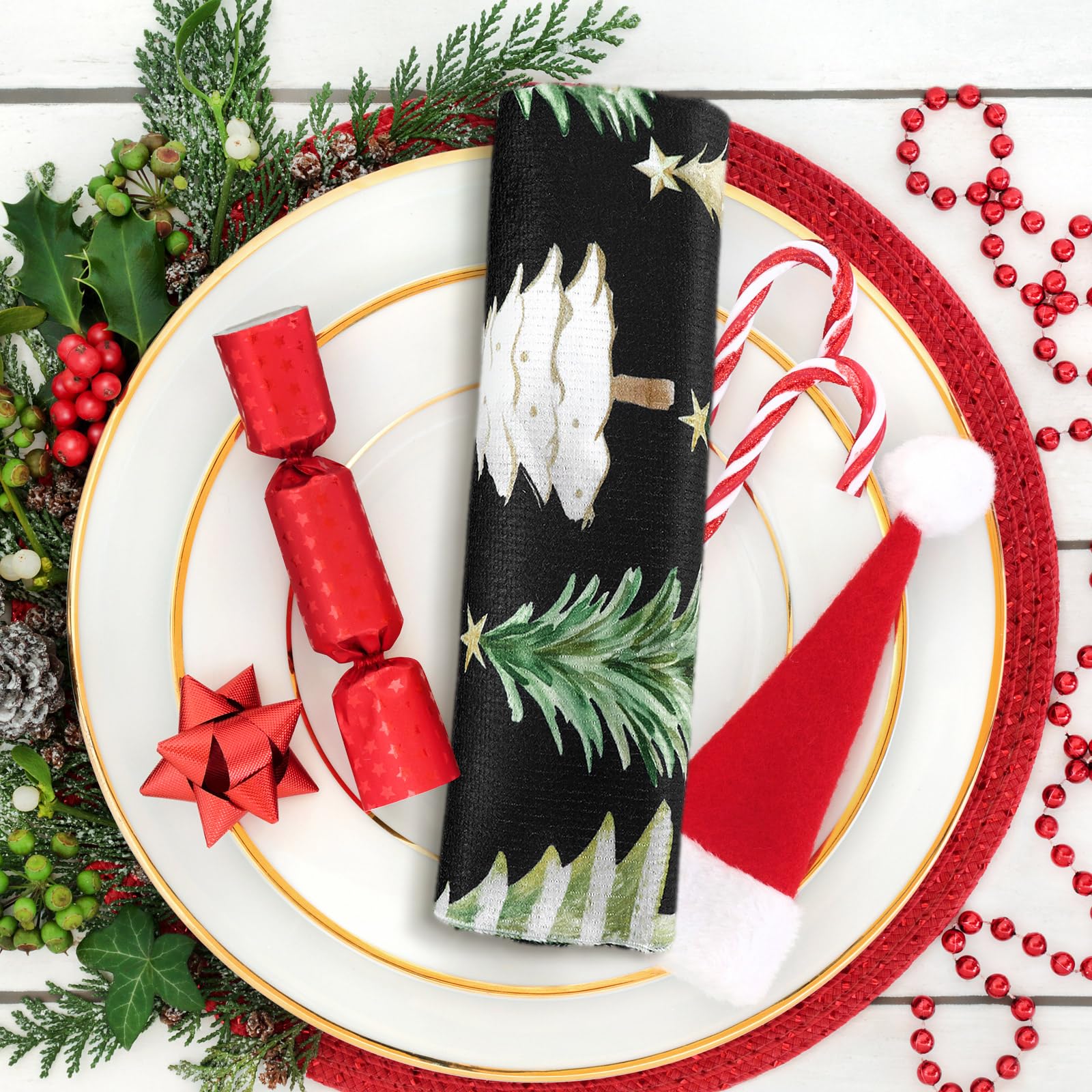 Geyoga holiday ornaments towel set complements tableware and kitchen decor