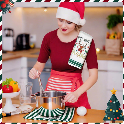 Geyoga snowman-pattern towels, charming seasonal accent.