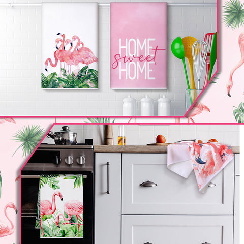 Geyoga flamingo hand towels pink with spring flair for everyday cleanup