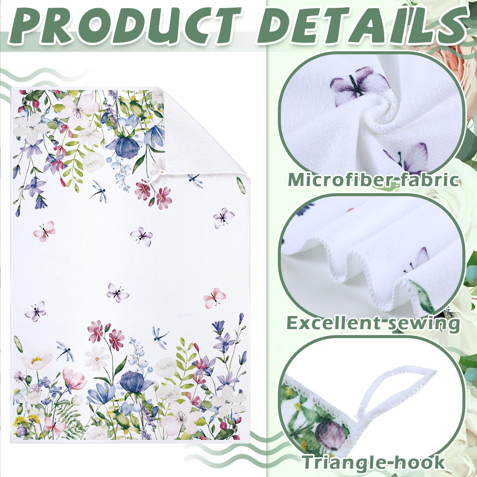 Geyoga pastel spring floral towel adds decorative touch while drying dishes
