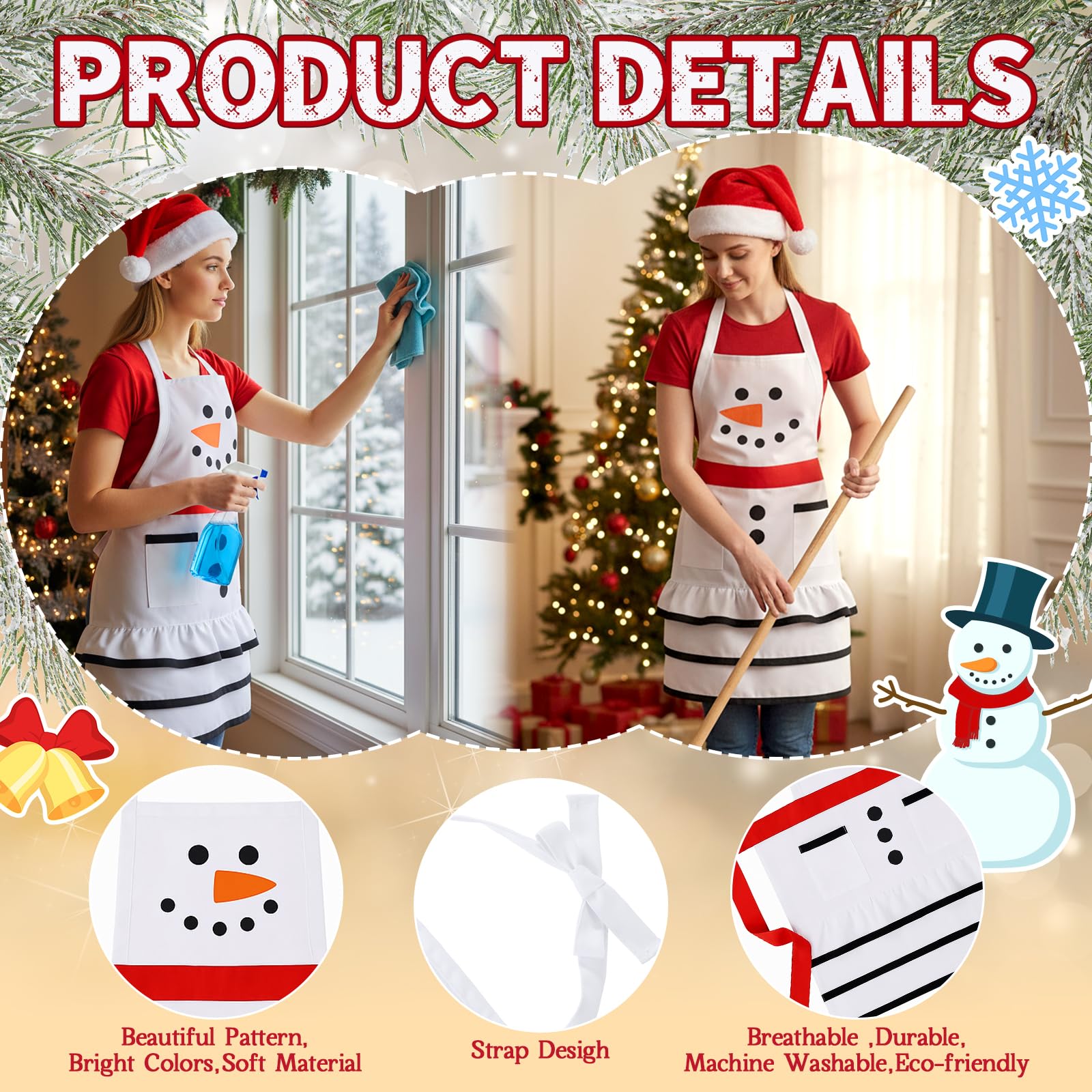 Geyoga Santa Claus apron boosts holiday vibes with full coverage.