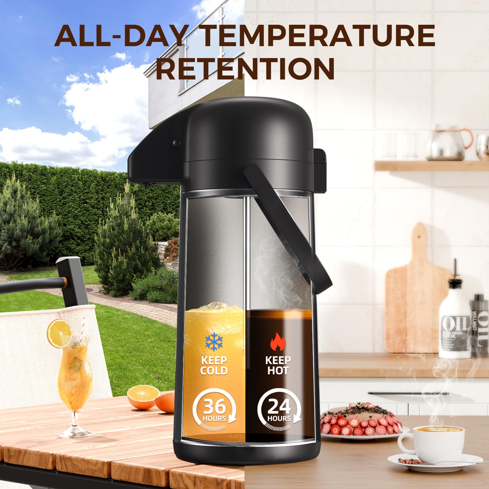 Gezoss 360° swivel base enables easy serving at parties.