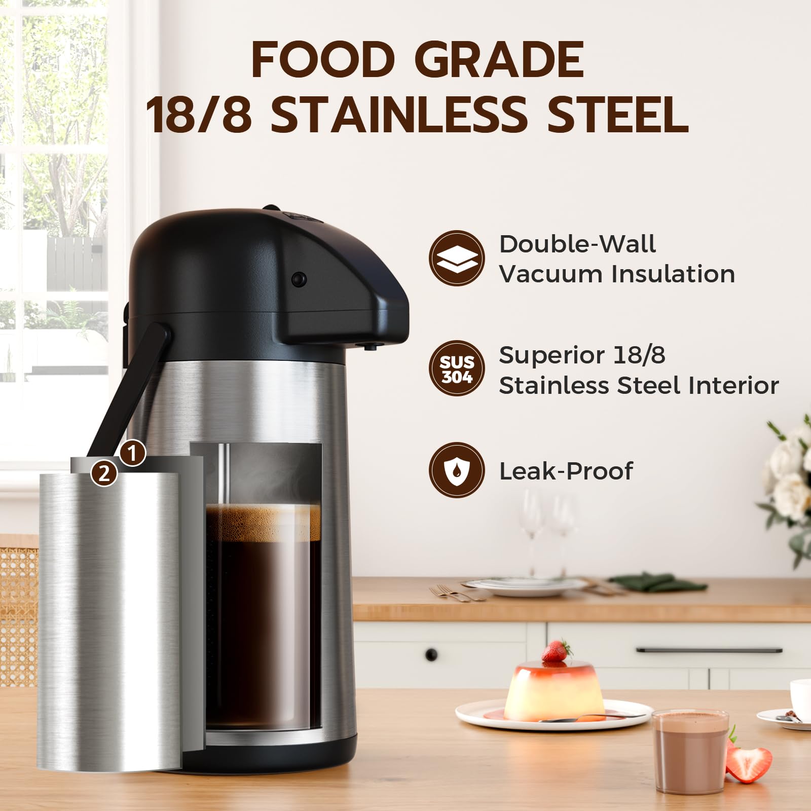 Gezoss rotatable base with 360° swivel for effortless serving from any angle.