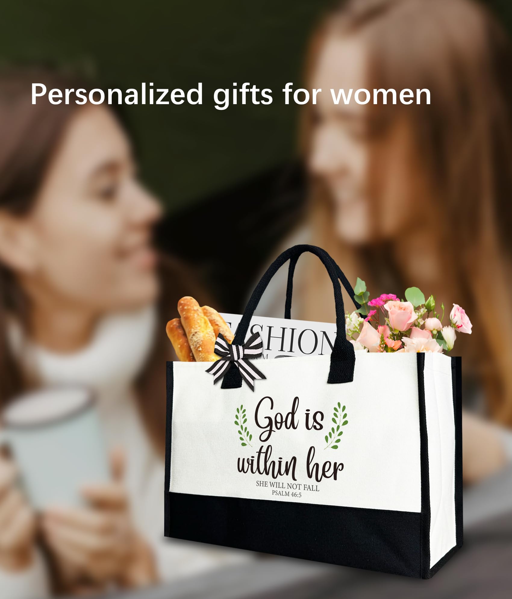 Gezred tote bag open compartment reveals practical interior for books and lunch.