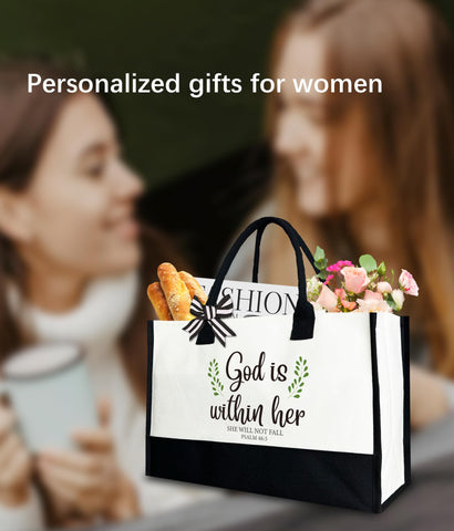 Gezred tote bag open compartment reveals practical interior for books and lunch.