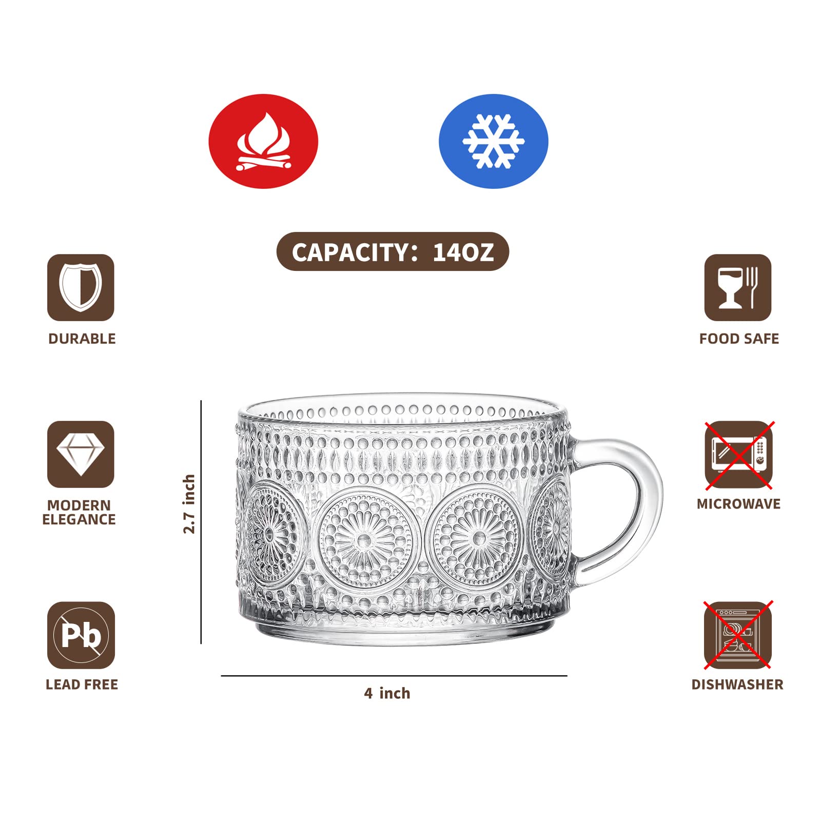 Gezzeny lead-free glass offers durable, scratch-resistant daily use.
