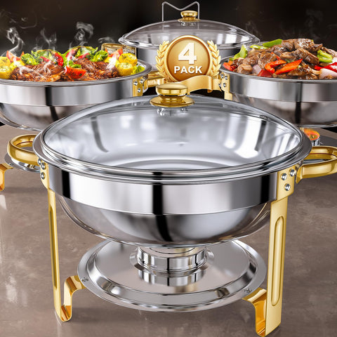 GGIU buffet chafer set 5qt with lids keeps meals warm during events.