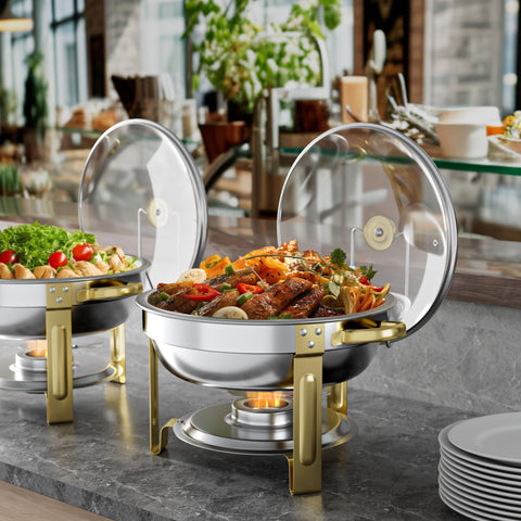 GGIU chafing dish clear lid shows contents while preserving warmth.