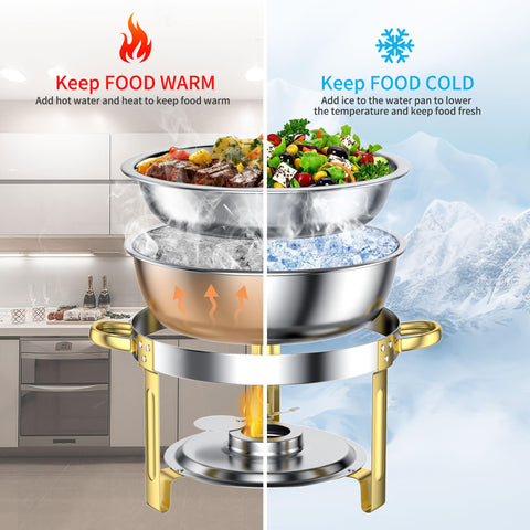 GGIU chafing dish in stainless-steel finish emphasizes durability and easy maintenance.