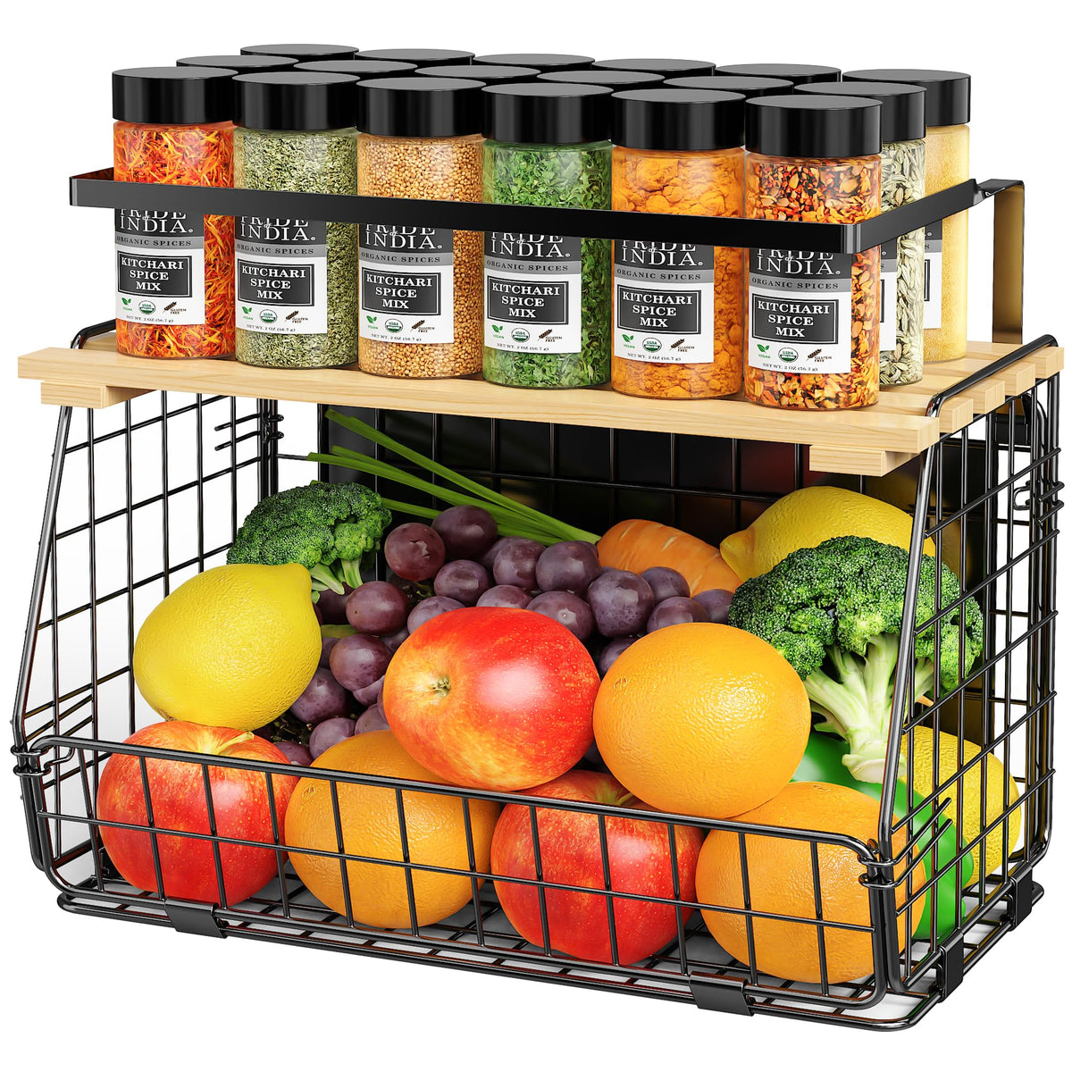 GGIU magnetic fridge shelf displaying compact fruit storage and organization