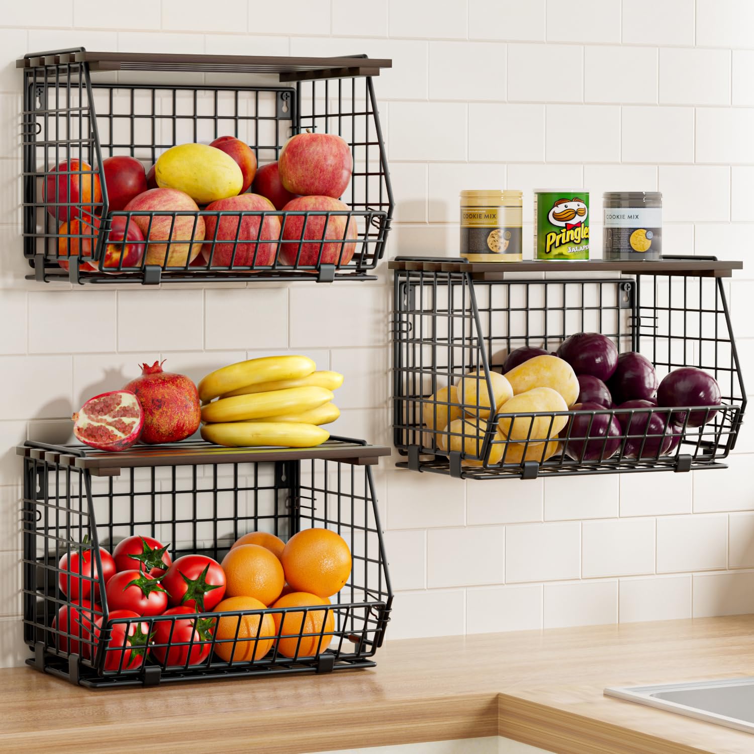 GGIU Wire Fruit Basket assembly demonstrating quick kitchen setup.