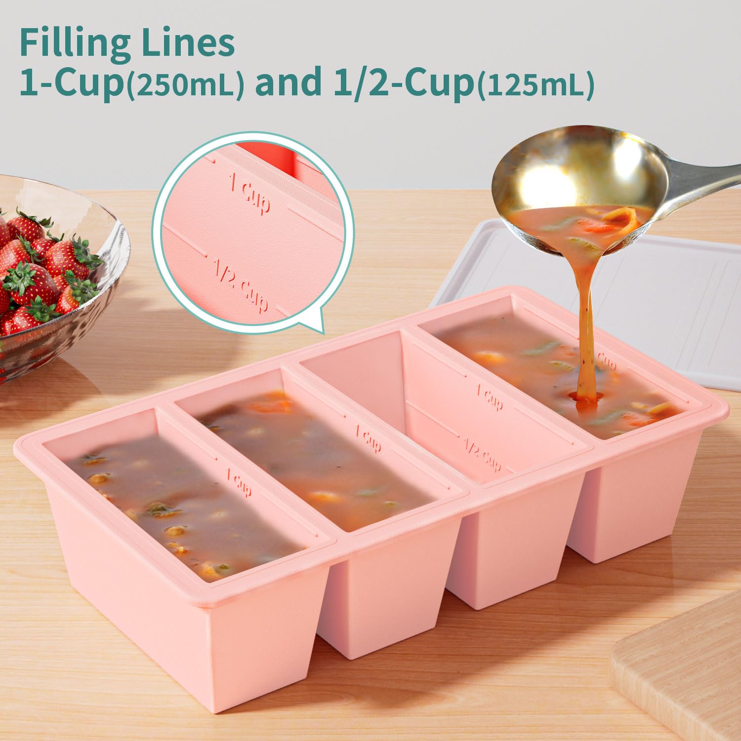 GGOW easy-release freezer tray for fast cube removal.
