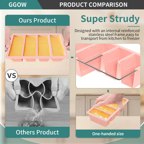 GGOW nestable design freezer tray saves kitchen storage space.