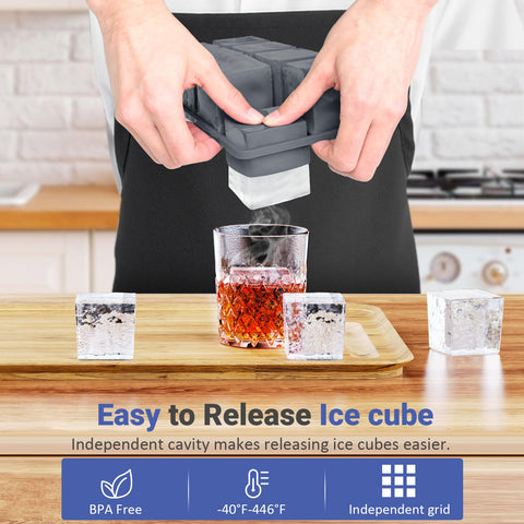 GGOW large ice cube tray lid closeup with secure seal