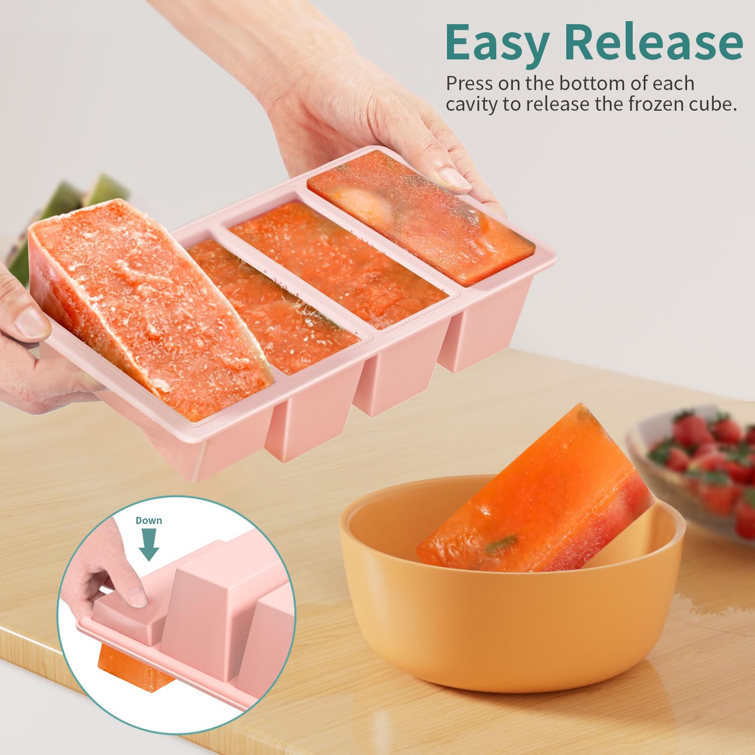 GGOW silicone freezer tray 250ml cubes ideal for batch cooking and easy reheating.
