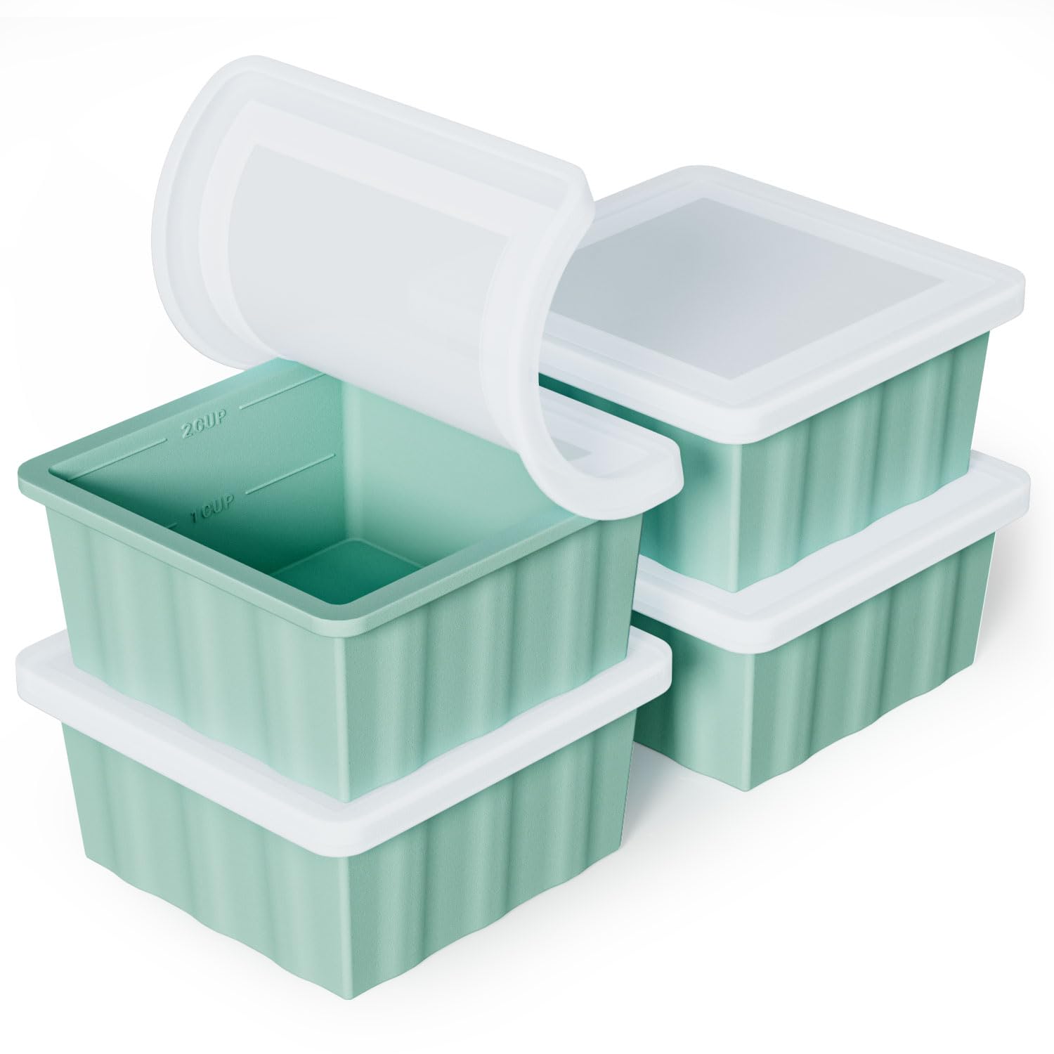 GGOW silicone freezer tray with lid for easy release of soup cubes.