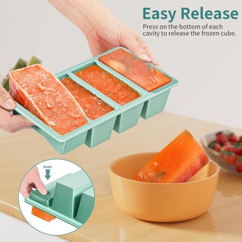 GGOW silicone freezer tray with 125 ml portion for half portions.