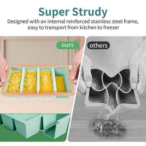 GGOW tray features sturdy stainless frame supporting full tray.