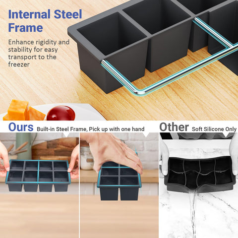 GGOW stackable ice cube tray inside freezer saving space
