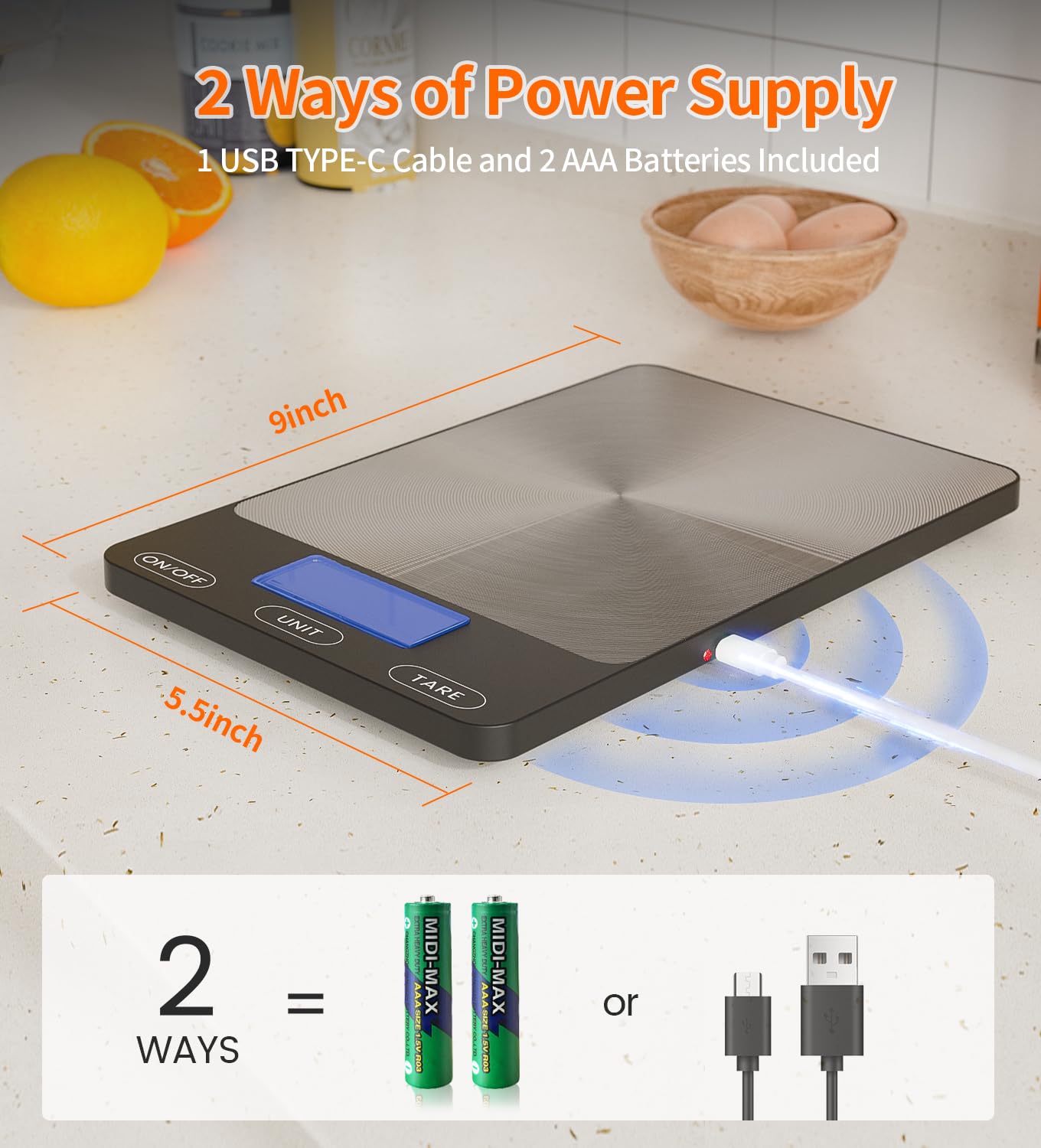 GGQ Food Scale container compatibility with bowls and mugs for easy prep
