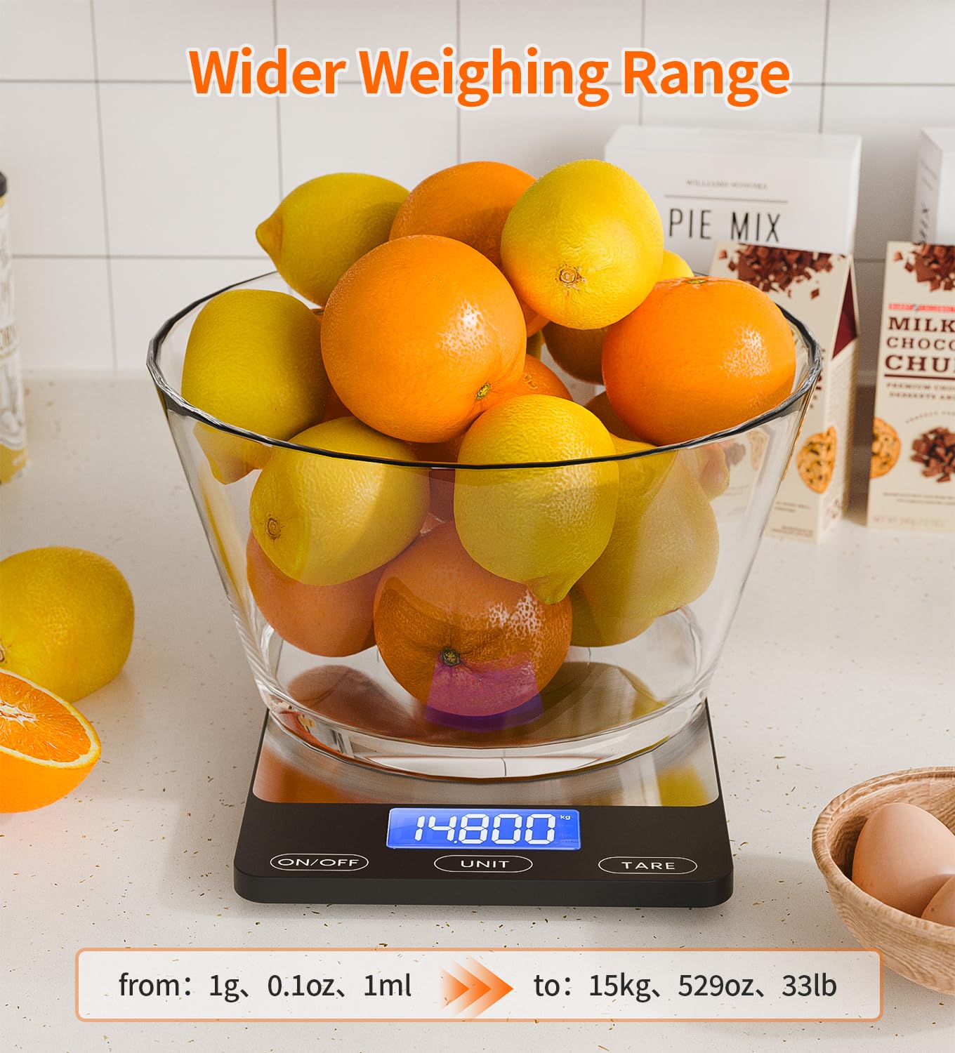 GGQ Food Scale non-slip feet prevent slips during busy cooking tasks