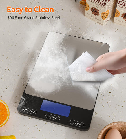 GGQ Food Scale stainless steel weighing area in a busy kitchen