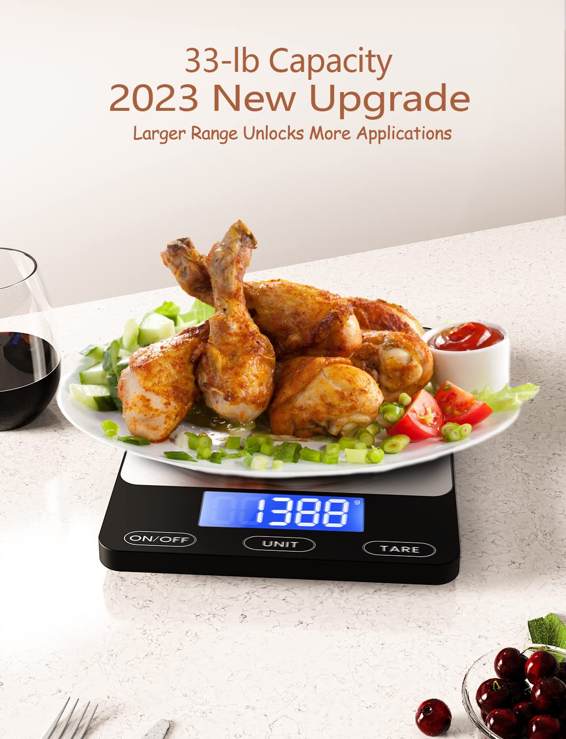 GGQ Food Scale Type-C charging keeps the kitchen powered without frequent battery changes