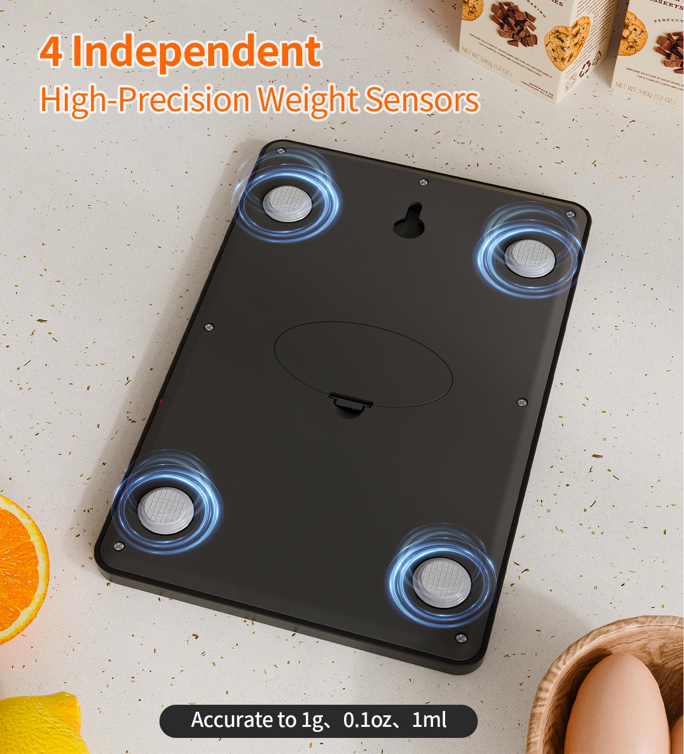 GGQ Food Scale USB-C charging keeps power ready for longer sessions