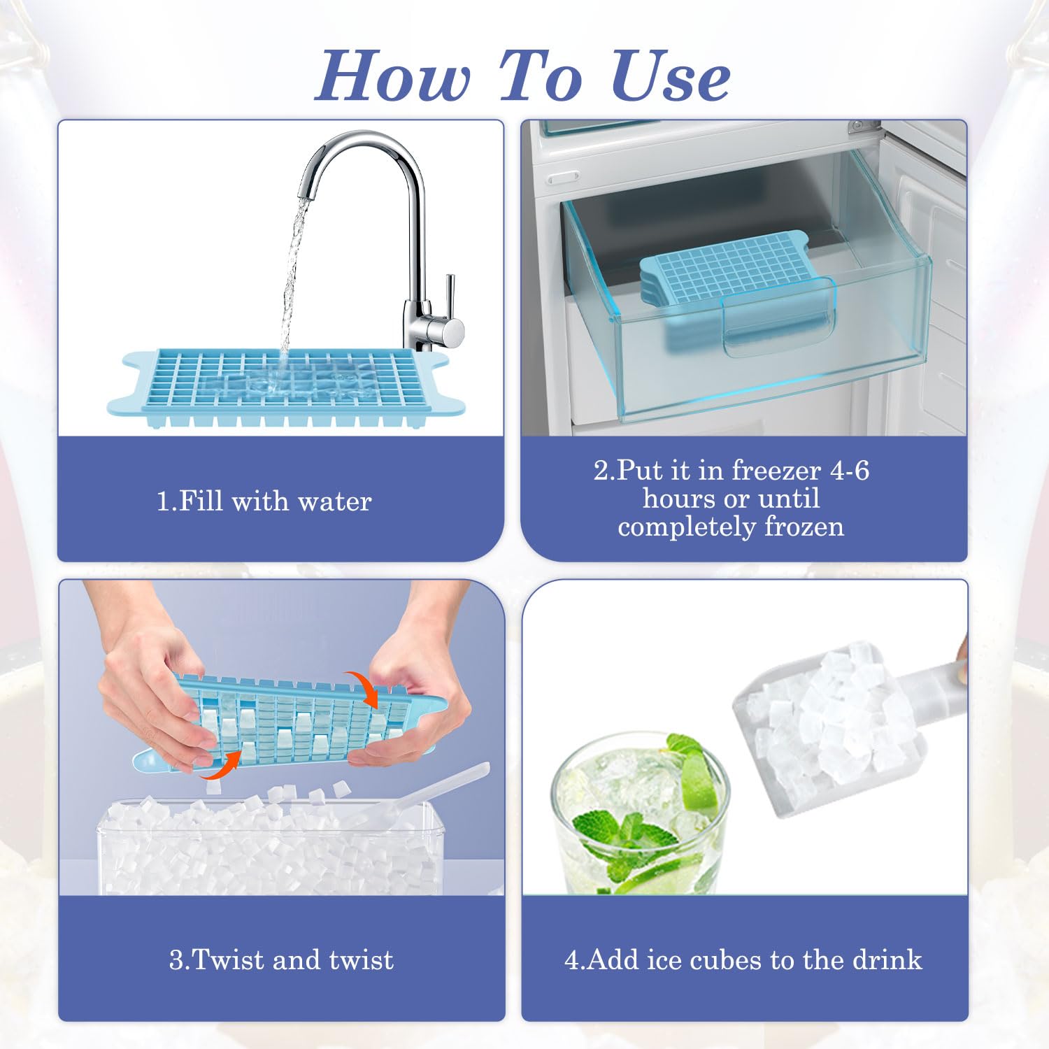 GGUW ice storage bin with scoop keeps freezer organized