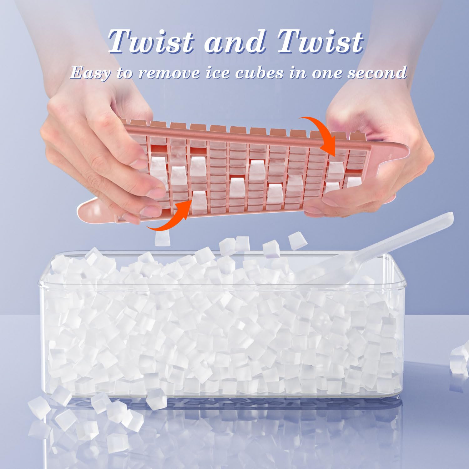GGUW freezer storage bin keeps ice organized for later use.