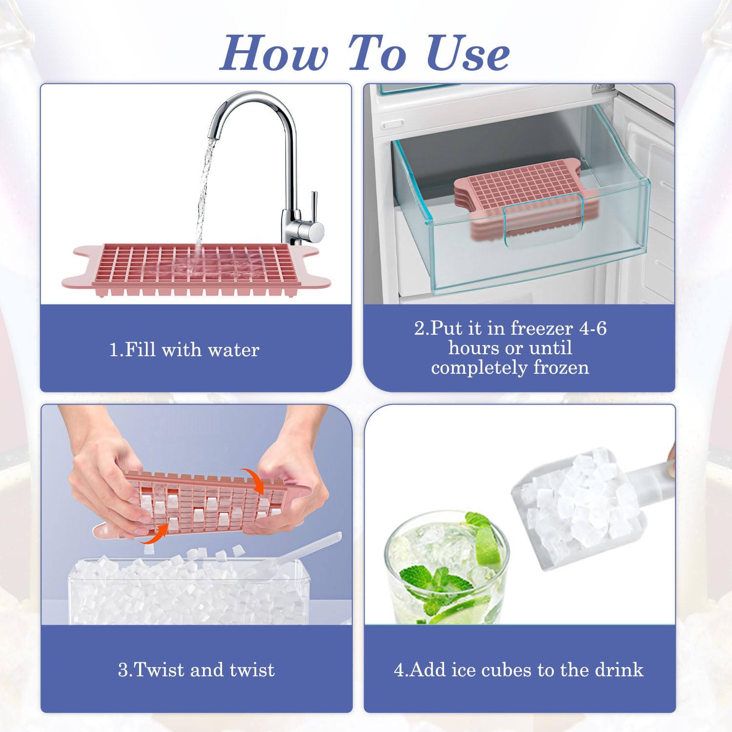GGUW stackable design saves freezer space during ice prep.