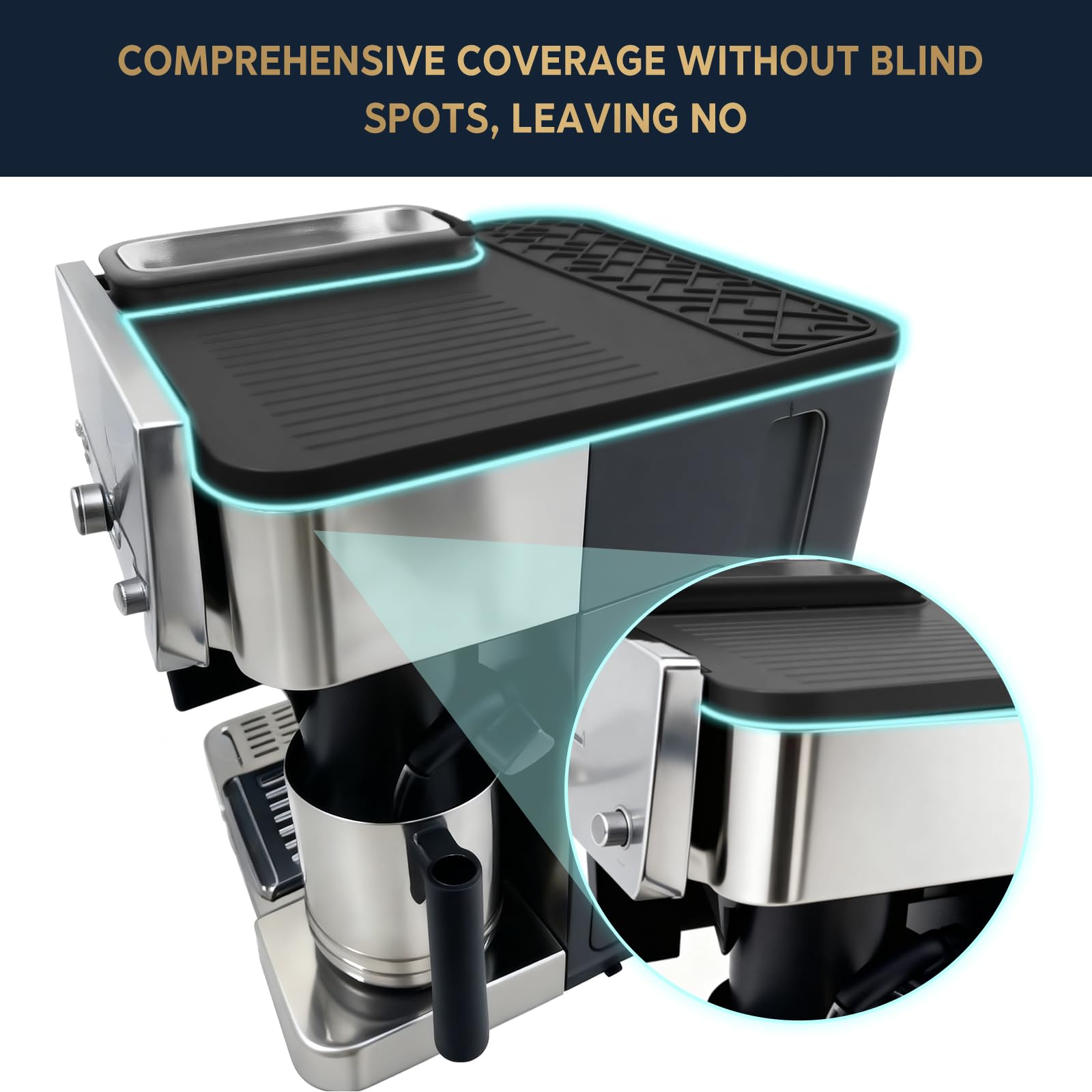 GGV Ninja Luxe top mat offers anti-slip support for stable espresso preparation.