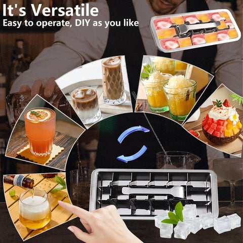 GHAHILI ice tray includes tweezers for easy handling of cubes.