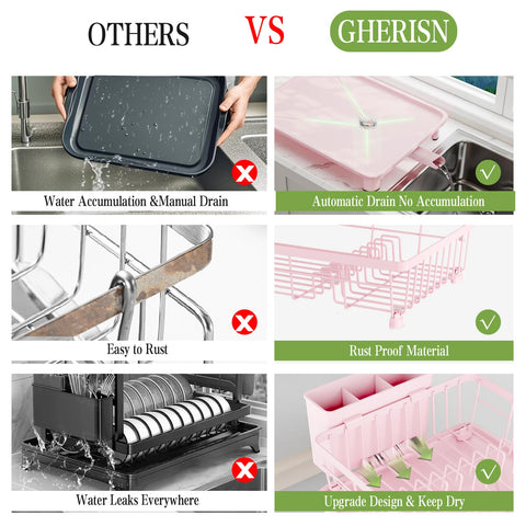 GHERISN stainless steel drying rack resists rust for long-lasting use