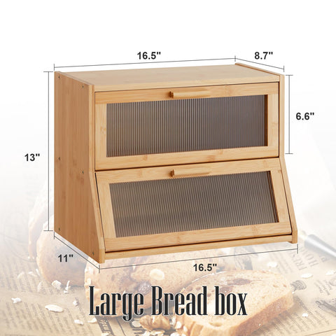 GHWIE Bread Box interior demonstrates large capacity for loaves and more