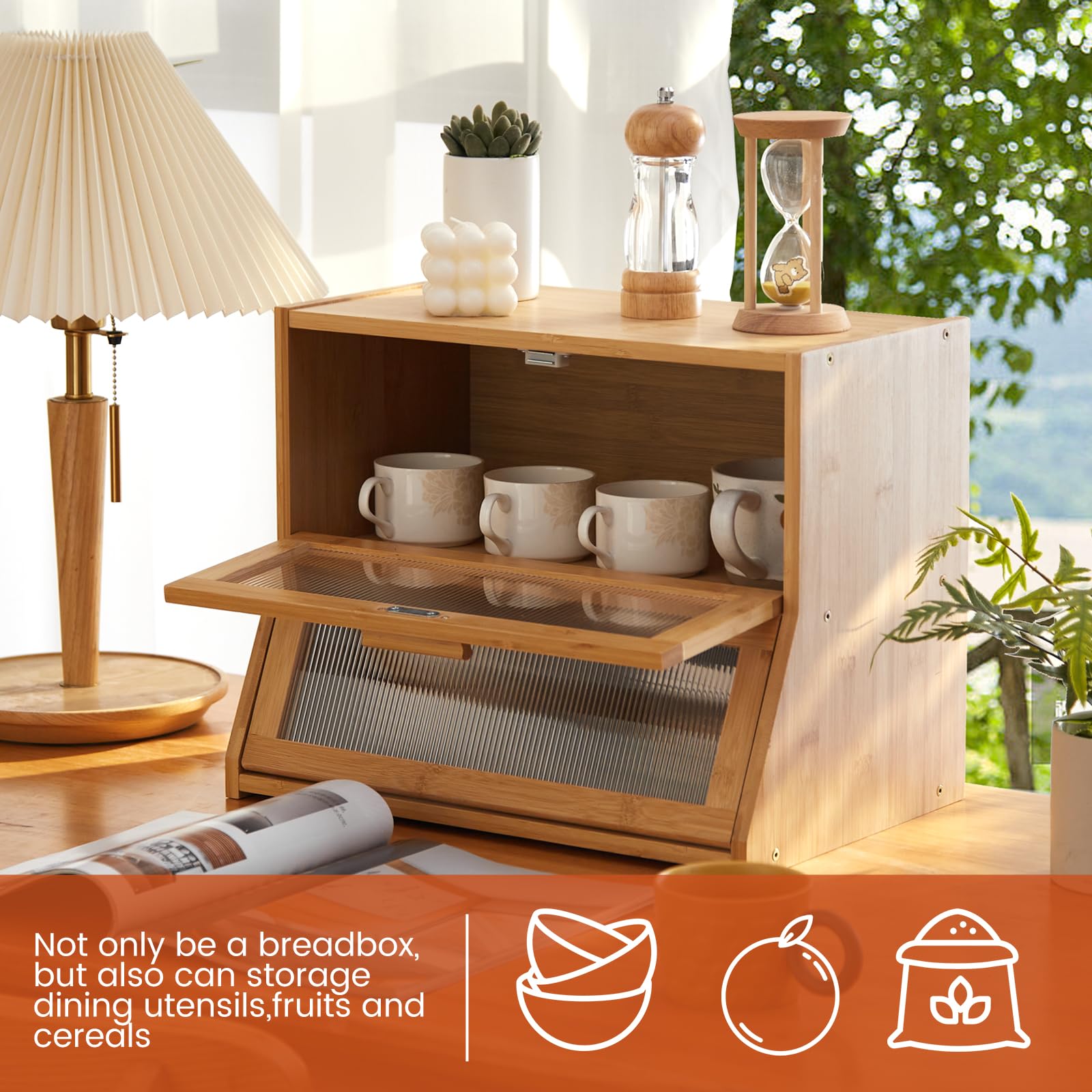 GHWIE Top surface supports a toaster with extra storage