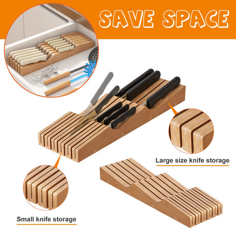 GHWIE natural finish bamboo adds warm, stylish drawer appeal