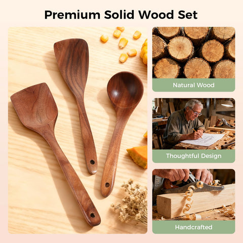 GianAbor non-toxic teak utensils safe for everyday cooking.